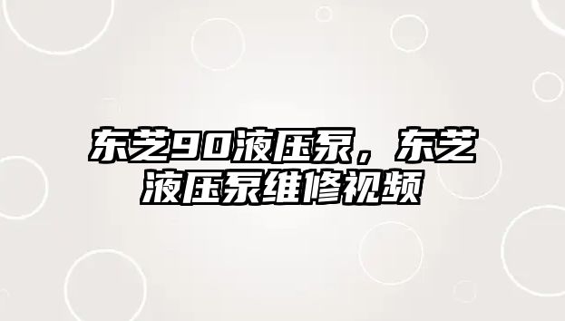 東芝90液壓泵，東芝液壓泵維修視頻