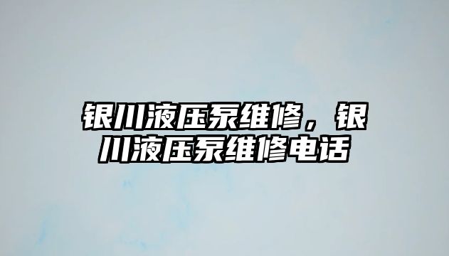 銀川液壓泵維修，銀川液壓泵維修電話