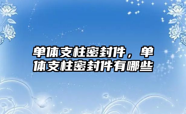 單體支柱密封件，單體支柱密封件有哪些