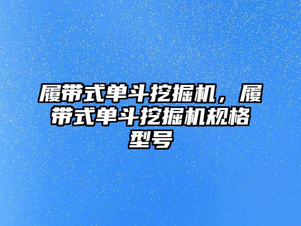 履帶式單斗挖掘機(jī)，履帶式單斗挖掘機(jī)規(guī)格型號(hào)