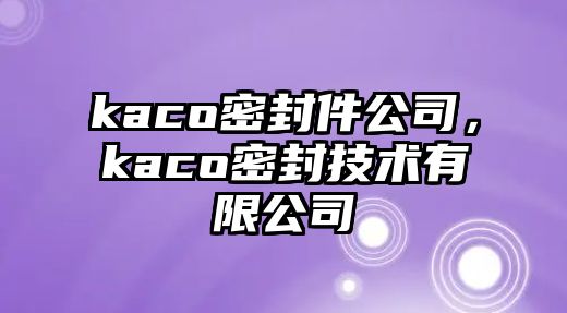 kaco密封件公司，kaco密封技術(shù)有限公司