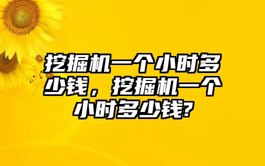 挖掘機(jī)一個小時多少錢，挖掘機(jī)一個小時多少錢?