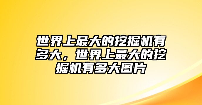 世界上最大的挖掘機(jī)有多大，世界上最大的挖掘機(jī)有多大圖片