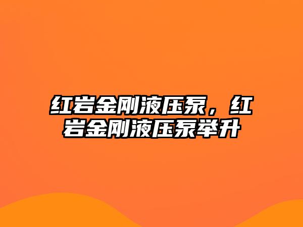 紅巖金剛液壓泵，紅巖金剛液壓泵舉升