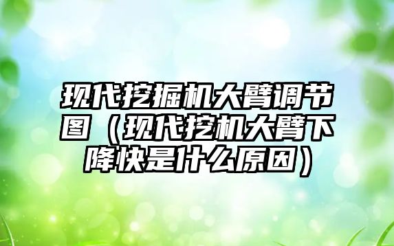 現代挖掘機大臂調節(jié)圖（現代挖機大臂下降快是什么原因）