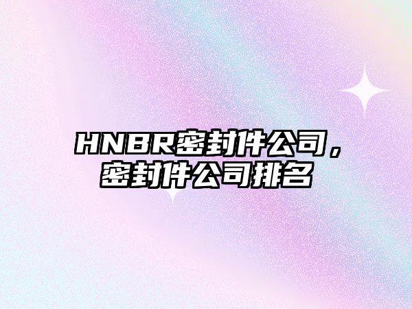 HNBR密封件公司，密封件公司排名