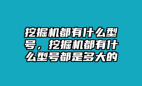 挖掘機(jī)都有什么型號，挖掘機(jī)都有什么型號都是多大的