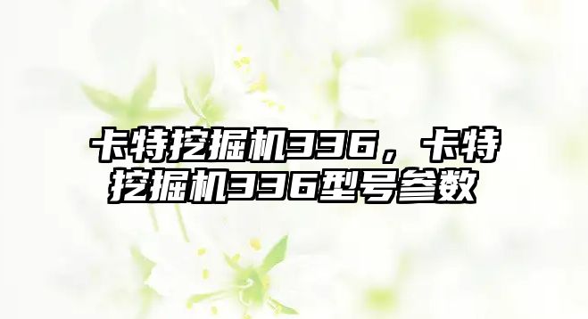 卡特挖掘機336，卡特挖掘機336型號參數(shù)