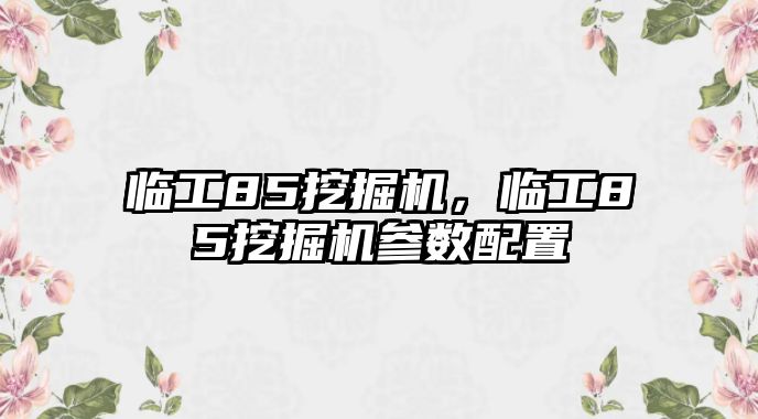 臨工85挖掘機(jī)，臨工85挖掘機(jī)參數(shù)配置