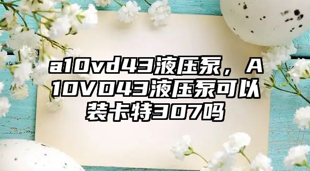 a10vd43液壓泵，A10VD43液壓泵可以裝卡特307嗎