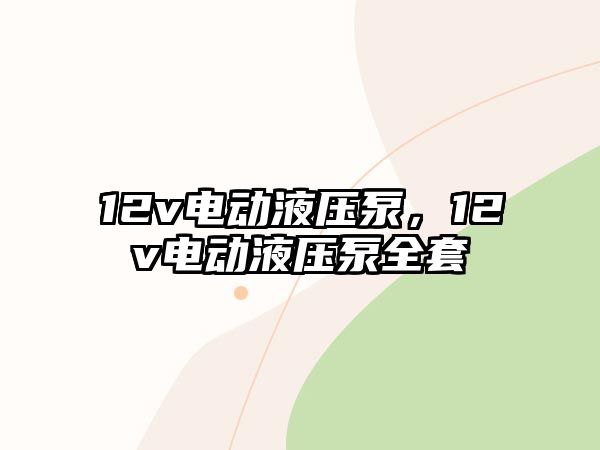 12v電動(dòng)液壓泵，12v電動(dòng)液壓泵全套