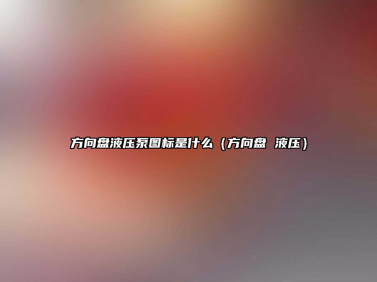 方向盤(pán)液壓泵圖標(biāo)是什么（方向盤(pán) 液壓）