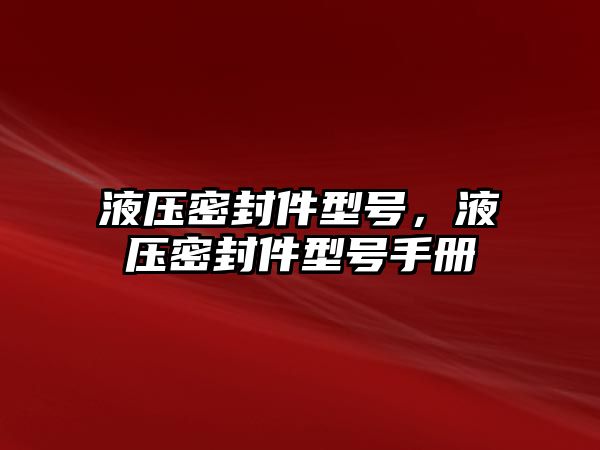 液壓密封件型號(hào)，液壓密封件型號(hào)手冊(cè)