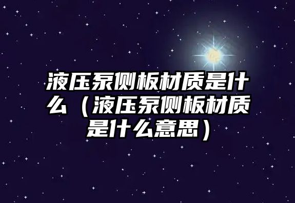 液壓泵側(cè)板材質(zhì)是什么（液壓泵側(cè)板材質(zhì)是什么意思）