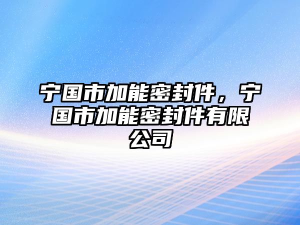 寧國市加能密封件，寧國市加能密封件有限公司