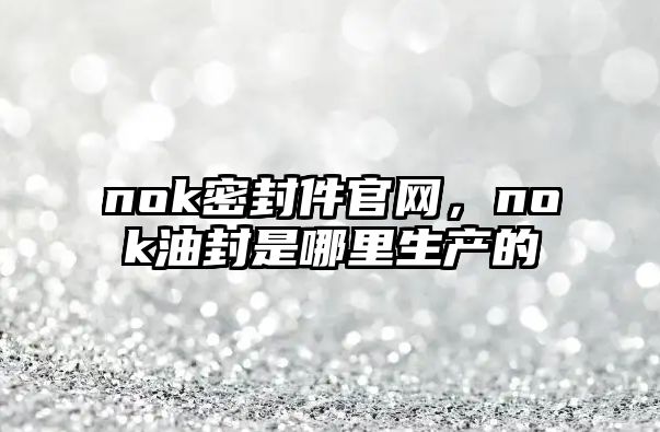 nok密封件官網(wǎng)，nok油封是哪里生產(chǎn)的