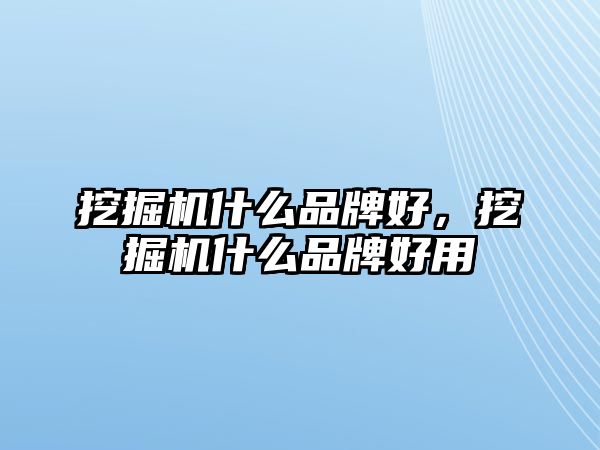 挖掘機(jī)什么品牌好，挖掘機(jī)什么品牌好用