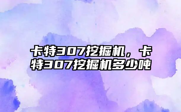 卡特307挖掘機(jī)，卡特307挖掘機(jī)多少噸