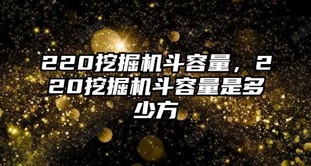 220挖掘機(jī)斗容量，220挖掘機(jī)斗容量是多少方