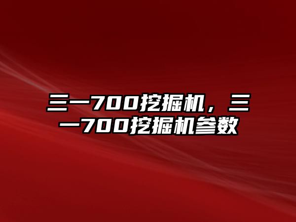 三一700挖掘機，三一700挖掘機參數