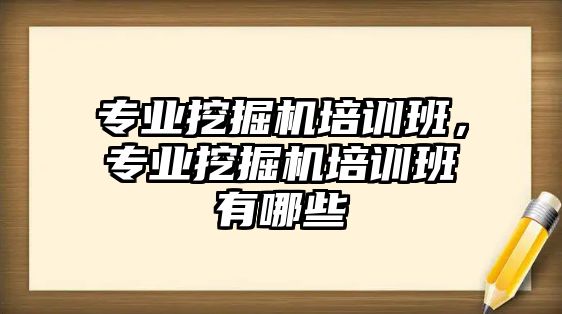 專業(yè)挖掘機培訓班，專業(yè)挖掘機培訓班有哪些