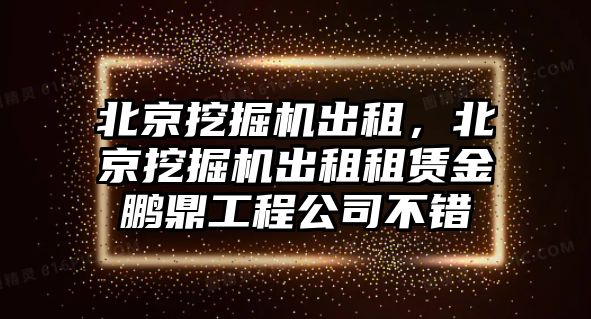 北京挖掘機出租，北京挖掘機出租租賃金鵬鼎工程公司不錯