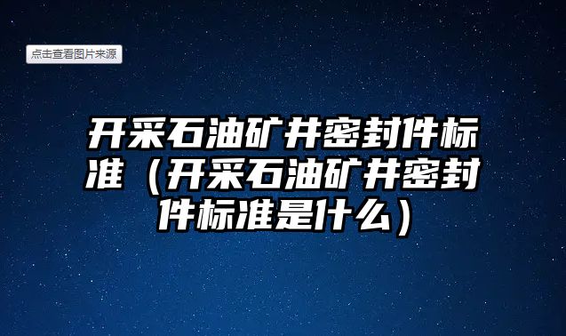 開采石油礦井密封件標(biāo)準(zhǔn)（開采石油礦井密封件標(biāo)準(zhǔn)是什么）