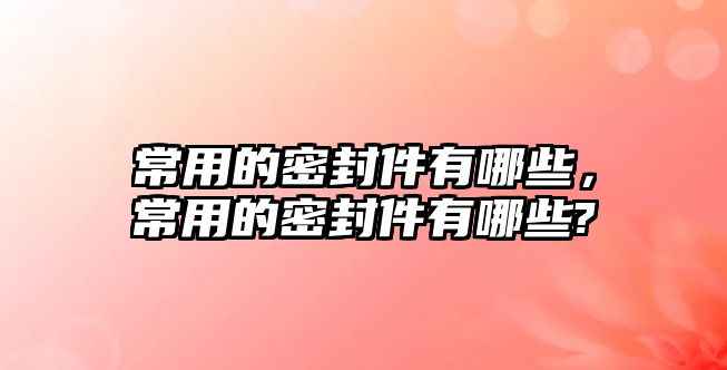 常用的密封件有哪些，常用的密封件有哪些?