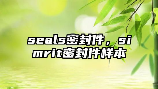 seals密封件，simrit密封件樣本