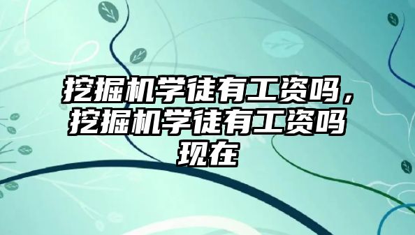 挖掘機學(xué)徒有工資嗎，挖掘機學(xué)徒有工資嗎現(xiàn)在