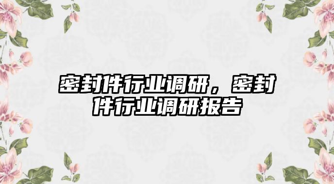 密封件行業(yè)調(diào)研，密封件行業(yè)調(diào)研報(bào)告