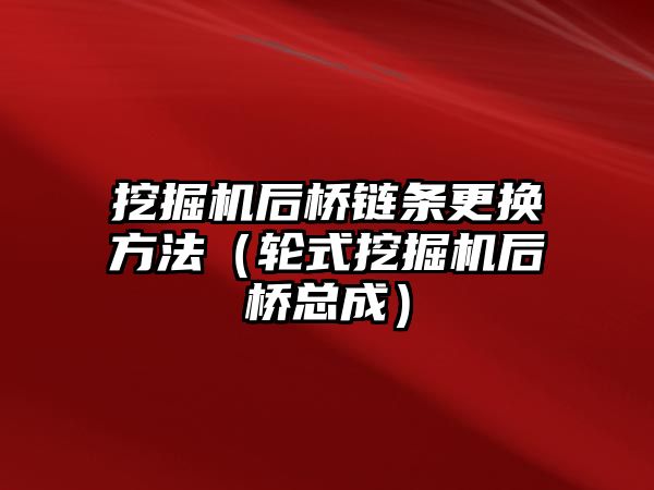 挖掘機后橋鏈條更換方法（輪式挖掘機后橋總成）