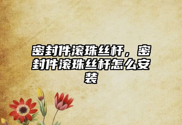 密封件滾珠絲桿，密封件滾珠絲桿怎么安裝