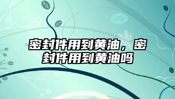 密封件用到黃油，密封件用到黃油嗎