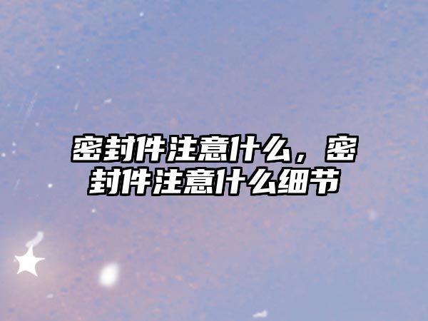 密封件注意什么，密封件注意什么細(xì)節(jié)