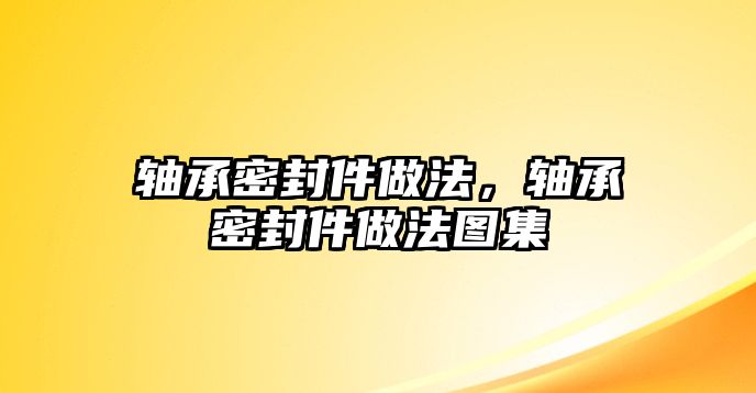 軸承密封件做法，軸承密封件做法圖集