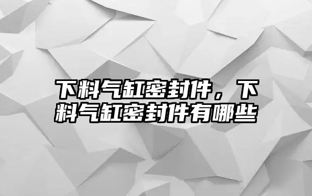 下料氣缸密封件，下料氣缸密封件有哪些