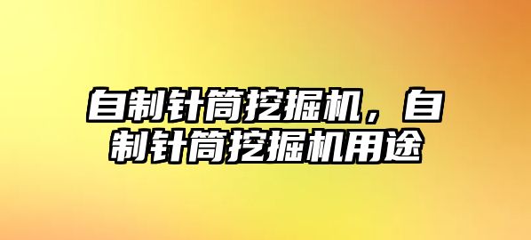 自制針筒挖掘機(jī)，自制針筒挖掘機(jī)用途