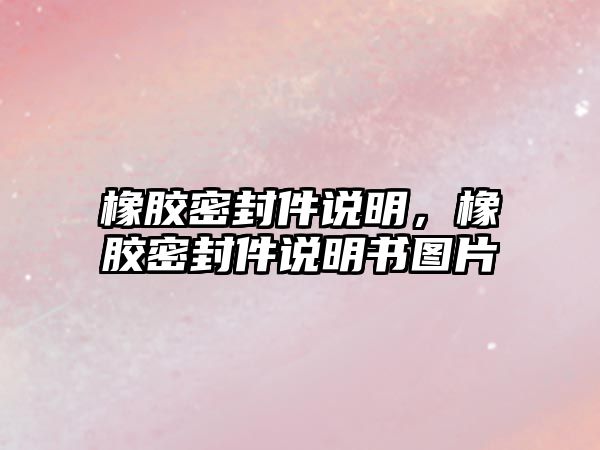 橡膠密封件說明，橡膠密封件說明書圖片