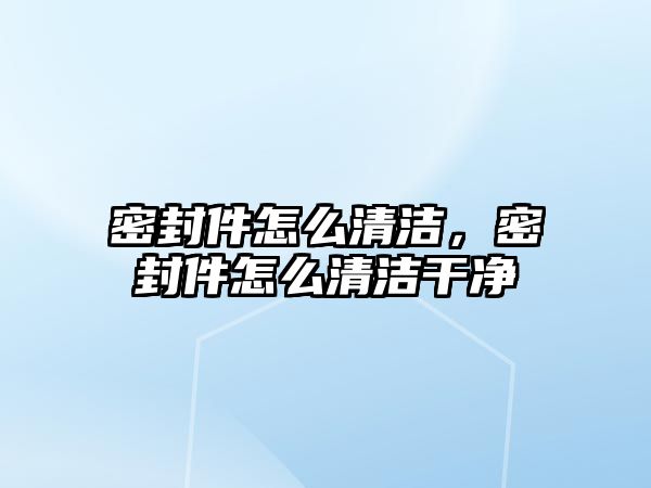 密封件怎么清潔，密封件怎么清潔干凈