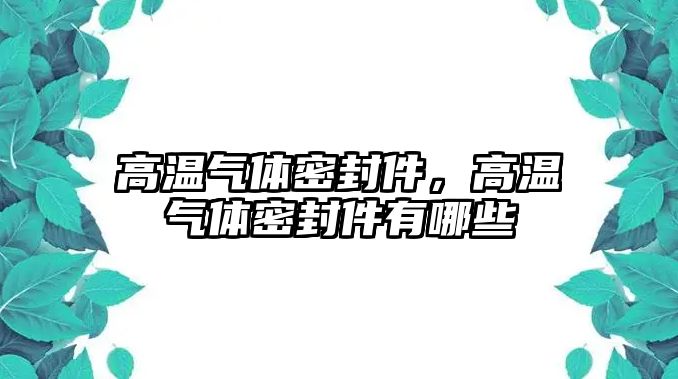 高溫氣體密封件，高溫氣體密封件有哪些