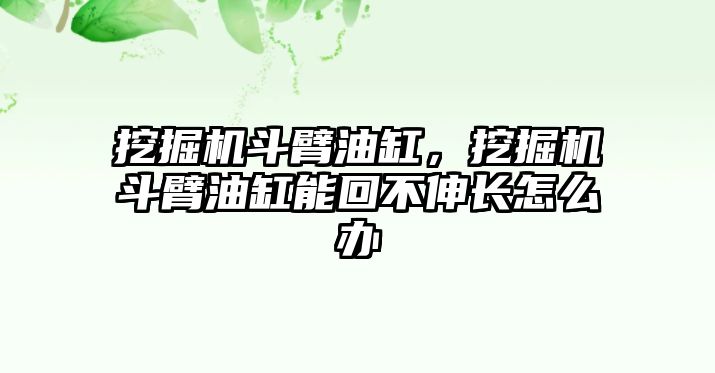 挖掘機(jī)斗臂油缸，挖掘機(jī)斗臂油缸能回不伸長(zhǎng)怎么辦