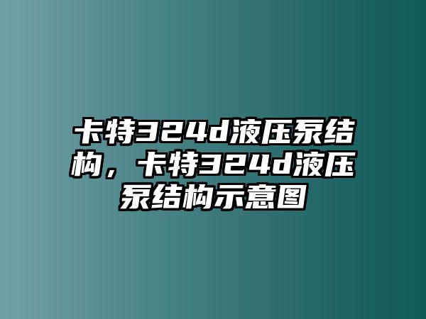 卡特324d液壓泵結(jié)構(gòu)，卡特324d液壓泵結(jié)構(gòu)示意圖