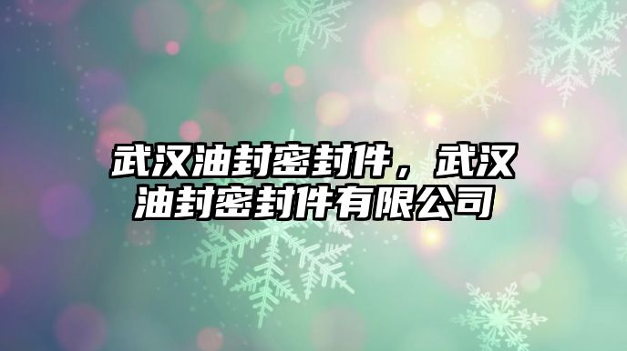 武漢油封密封件，武漢油封密封件有限公司