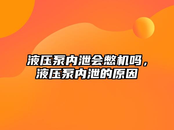 液壓泵內(nèi)泄會(huì)憋機(jī)嗎，液壓泵內(nèi)泄的原因