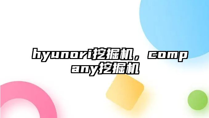 hyunori挖掘機，company挖掘機