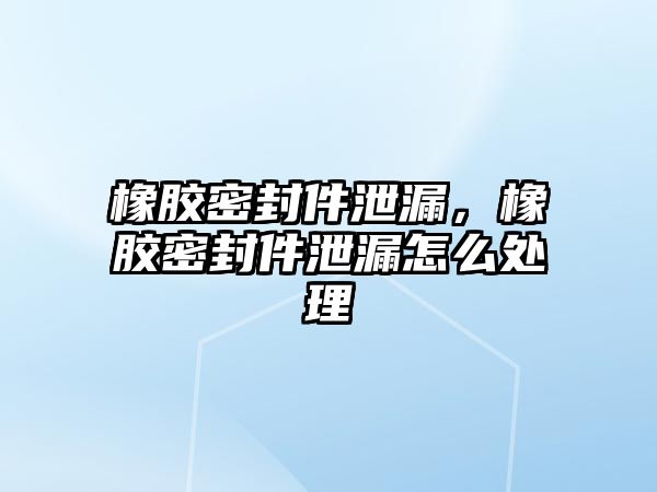 橡膠密封件泄漏，橡膠密封件泄漏怎么處理