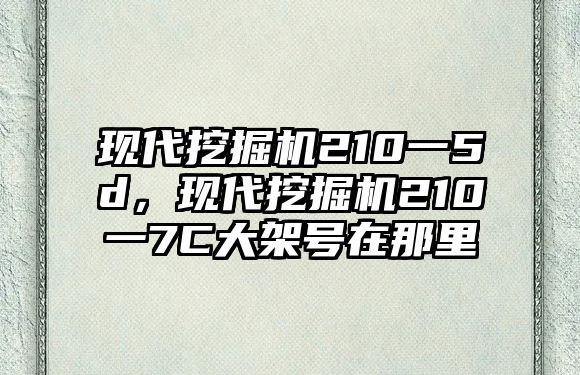 現(xiàn)代挖掘機(jī)210一5d，現(xiàn)代挖掘機(jī)210一7C大架號(hào)在那里