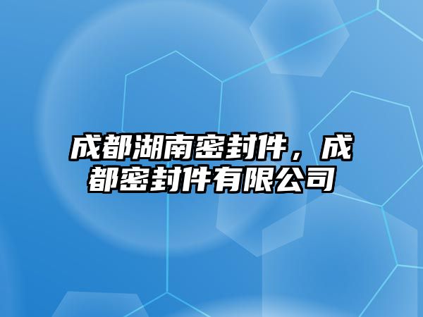 成都湖南密封件，成都密封件有限公司