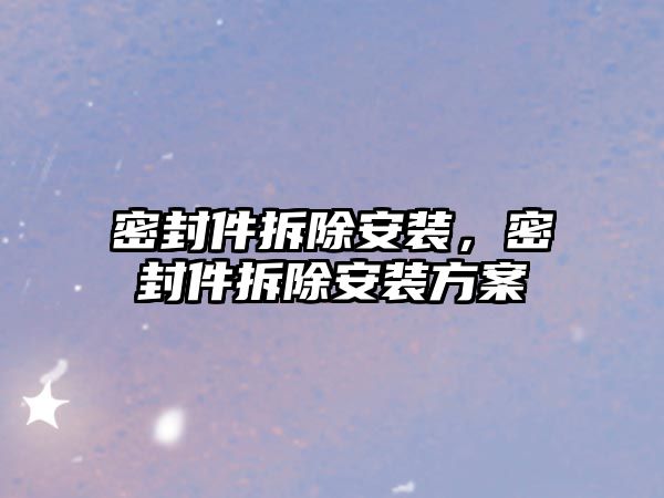 密封件拆除安裝，密封件拆除安裝方案